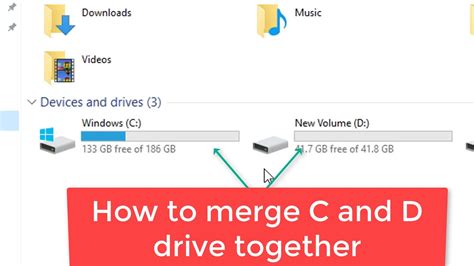 merge drive c and d windows 10